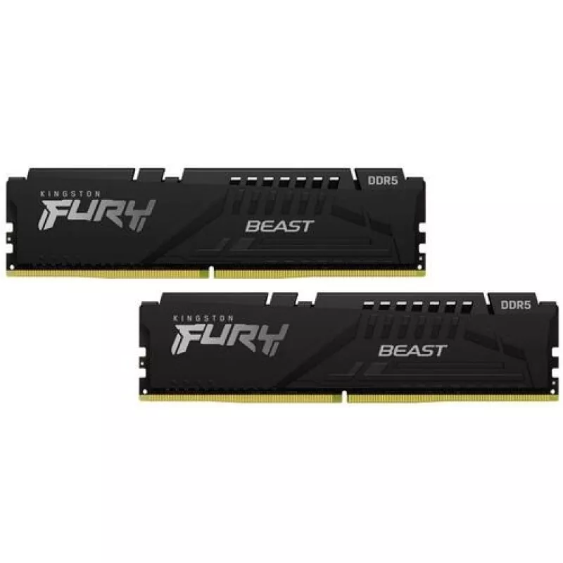RAM KINGSTON 16GB (KIT OF 2*8GB) DDR5-6000 FURY® BEAST DDR5 EXPO, PC48000, CL40, 1RX16, 1.35V, AUTO-OVERCLOCKING, ASYMMETRIC BLACK LOW-PROFILE HEAT SPREADER, AMD® EXPO V1.0 ANDINTEL® EXTREME MEMORY PROFILES (INTEL® XMP) 3.0