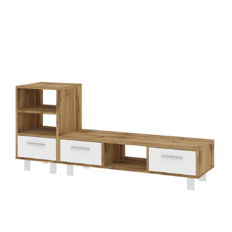 Тумба под ТВ PEHOTIN Монреаль, Дуб тахо, Белый