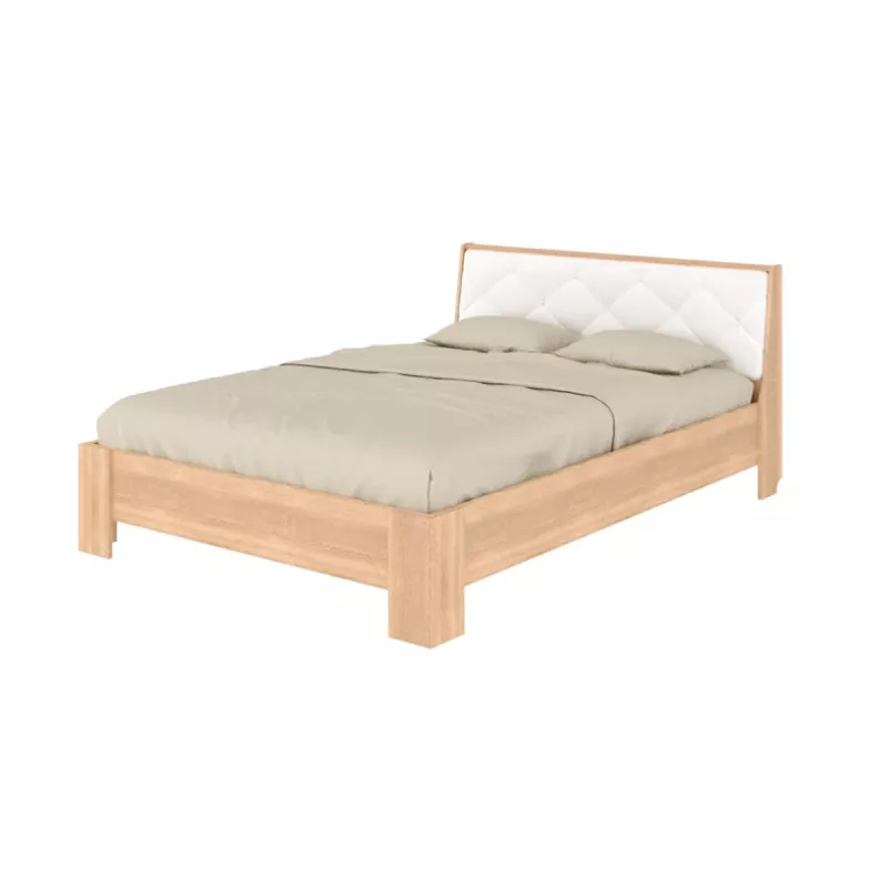 Pat PEHOTIN "МОНИКА" 160, Stejar sonoma+piele alb, 160 x 200