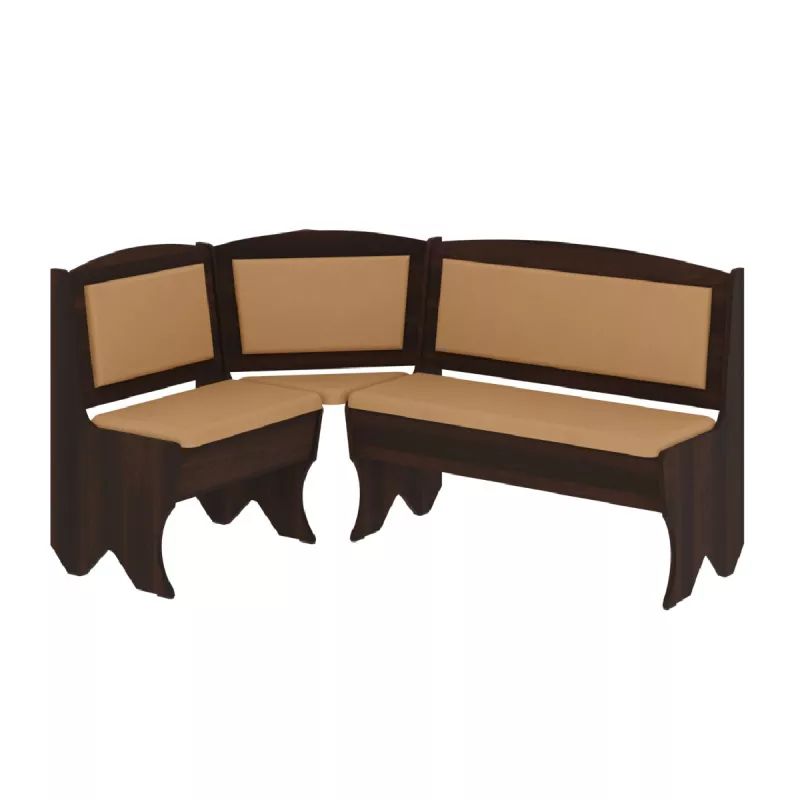 Coltar de bucatarie PEHOTIN «ИМПЕРАТОР» С РАСКЛ СТОЛОМ И 2 ТАБУРЕТАМИ, Nuc, Cafea