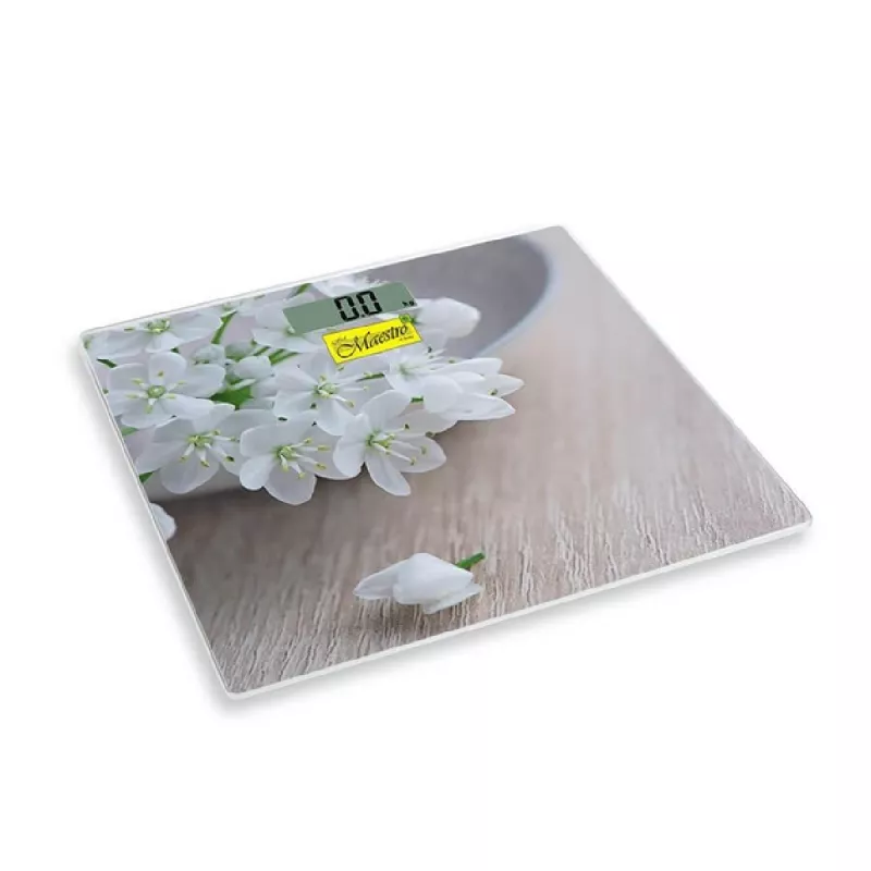 Cantar de podea Maestro MR -1819, 150 kg, Sticlă călită, Cu desen