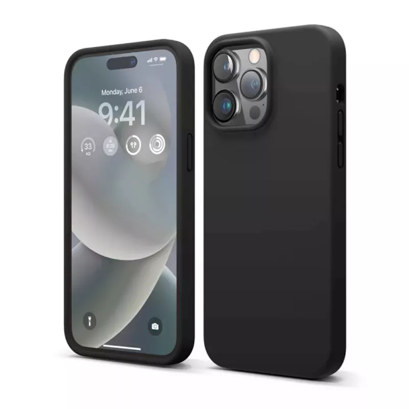 Чехол HELMET Case Liquid Silicone iPhone 14 Pro, Black