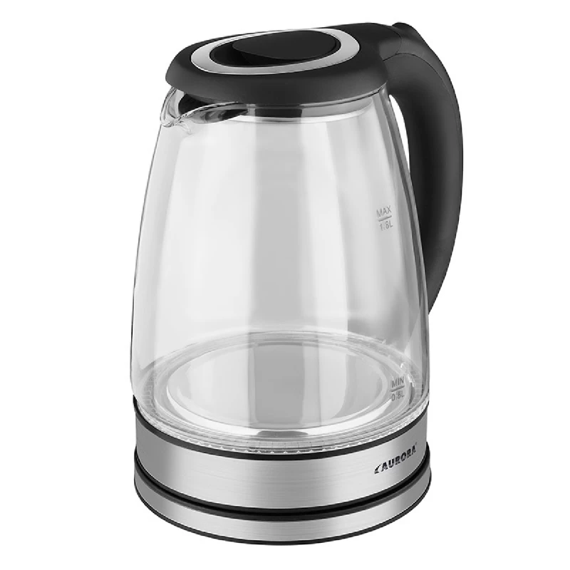Ceainic electric Aurora AU3419, 1.8 l, 1750 W, Inox, Negru