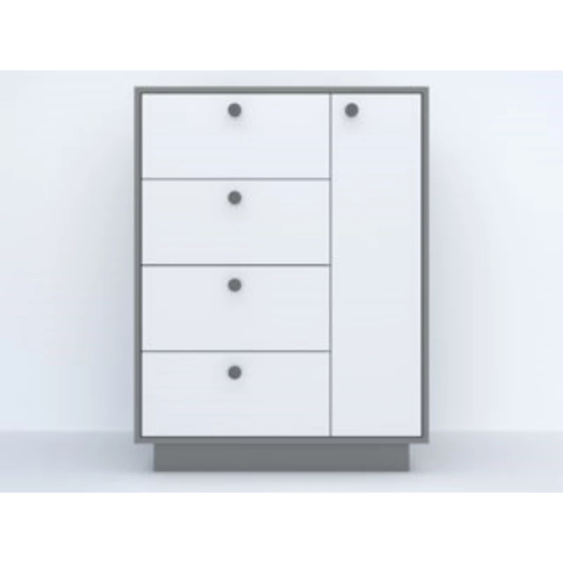 Comoda Emobite CU SERTARE, Alb, Antracit, 50 x 90 x 110