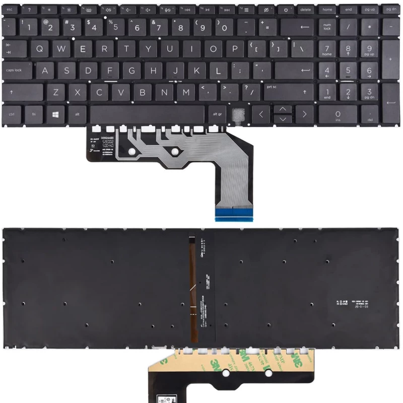 Клавиатура OEM HP ENVY X360 15-ED 15M-ED 15-EE 15M-EE w/Backlit w/o frame "ENTER"-small ENG/RU Silver Original