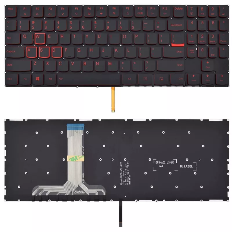 Клавиатура OEM Lenovo Legion Y530-15ICH Y540-15IRH Y540-17IRH, Y520-15IKB Y720-15IKB R720 R720-15IKB, PC5YB-US, SN20M27537, V160420FS1 w/o frame "ENTER"- small w/Backlit ENG/RU Black Original