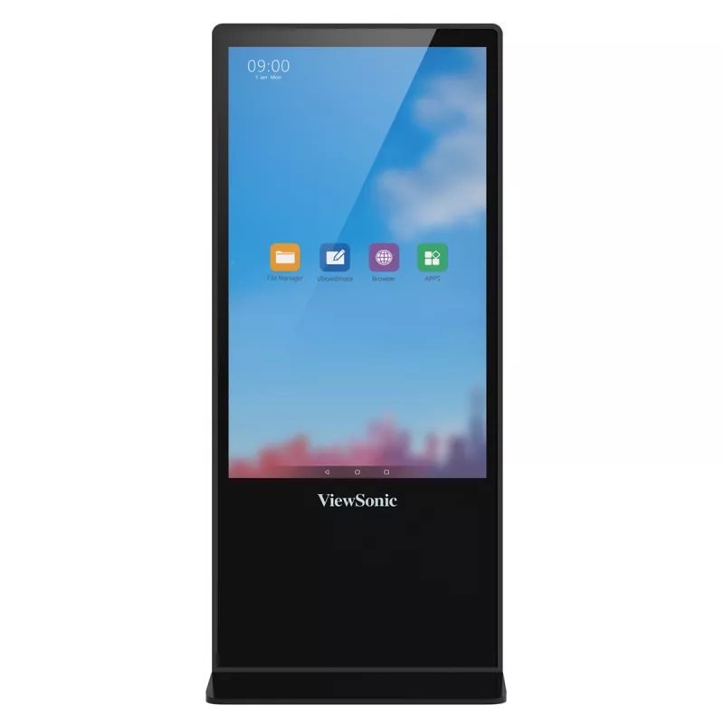 Interactive Display VIEWSONIC EP5542, DIGITAL EPOSTER KIOSK, 55" (3840X2160), PORTRAIT MODE ONLY, 16/7, 400NITS, 1300:1, 2GB RAM / 16GB STORAGE, HDMI X 3, DISPLAYPORT, LAN (RJ-45), USB-A X 3, AUDIO LINE-IN/OUT, ANDROID OS, SPEAKERS 2 X 10W, BLACK