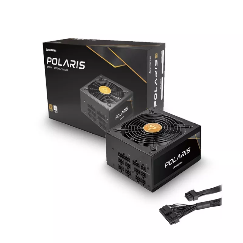 Блок питания ПК CHIEFTEC 1250W ATX Power supply Polaris 3.0 PPS-1250FC-A3, 1250W, 135mm FDB Silent fan, PCIe GEN 5 with 80 PLUS GOLD, ATX 12V 3.0, EPS12V, Cable management, Active PFC (Power Factor Correction)