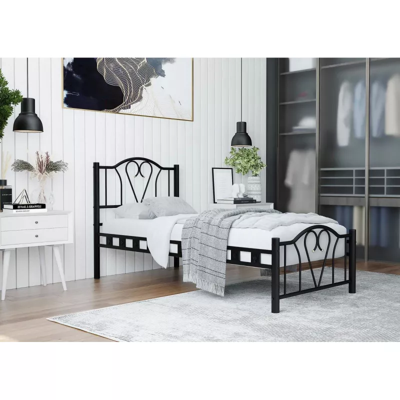 Кровать MP Orkide, Черный, 120x200