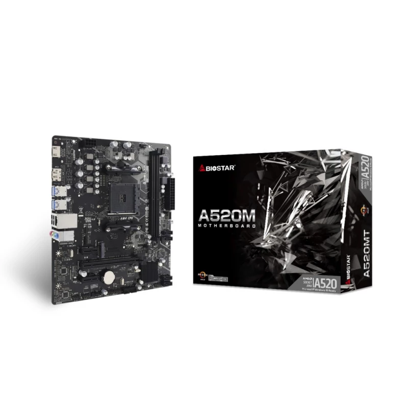 Placa de baza BIOSTAR A520MT, SOCKET AM4, AMD A520, DUAL 2XDDR4-4933, APU AMD GRAPHICS, AM5