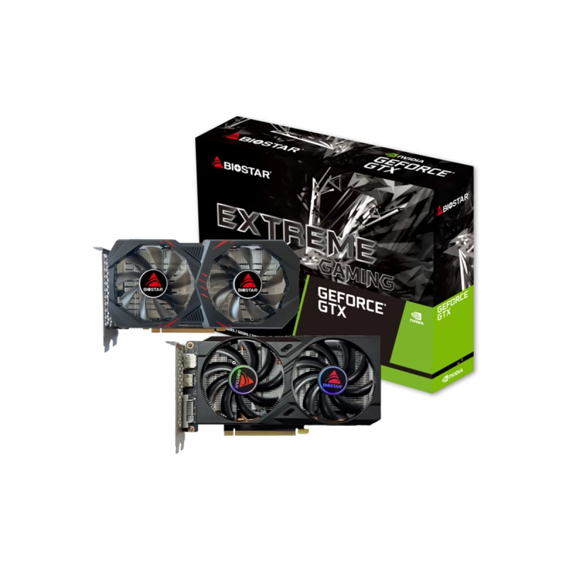 Видеокарта BIOSTAR GeForce GTX 1660 Ti 6GB, GDDR6, 192bit, 1770/12000Mhz, CUDA: 1536 processing, 1xDVI, 1xHDMI, 1xDP, Dual fan, 8pin x1, Retail (VN1666TF69)