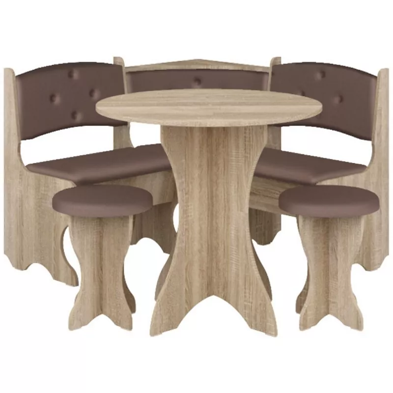 Кухонный уголок PEHOTIN БОЯРИН без стола и табуретов, Дуб Сонома, Коричневый