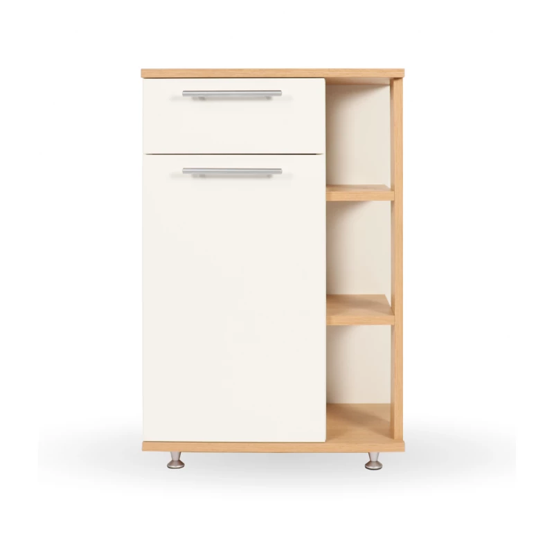 Комод ANDRA 1 ușă și sertar, Белый, Дуб, 80x50x30