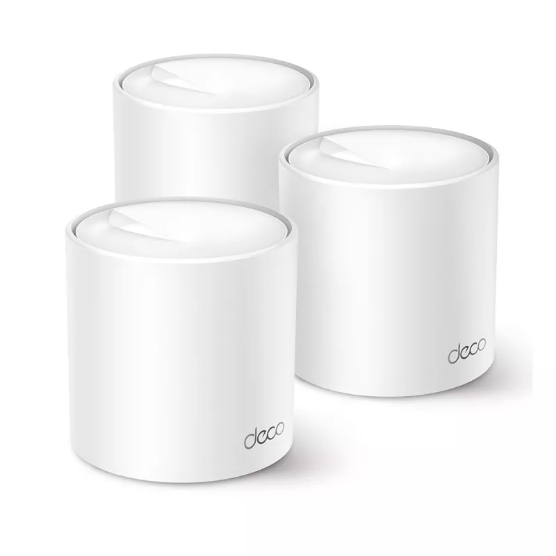 Router wireless TP-LINK Deco X50(3-pack) AX3000 Mesh Wi-Fi 6 System, 2 LAN/WAN Gigabit Port, 2402Mbps on 5GHz + 574Mbps on 2.4GHz, 802.11ax/ac/b/g/n, OFDMA , MU-MIMO, Wi-Fi Dead-Zone Killer, Seamless Roaming with One Wi-Fi Name, Antivirus, Parental Controls