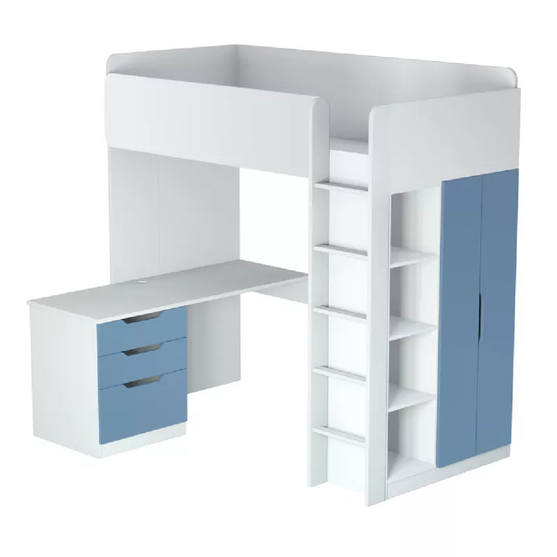 Dormitor pentru copii Polini kids ALB, ALBASTRU