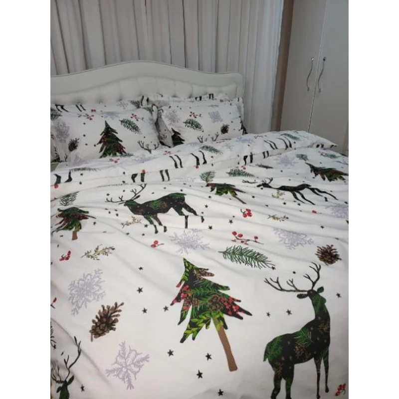 Lenjerie de pat LiLiMax

 NEW YEARS ОЛЕНИ 240/260, 2 persoane Euro, Ranforce, Alb cu desen