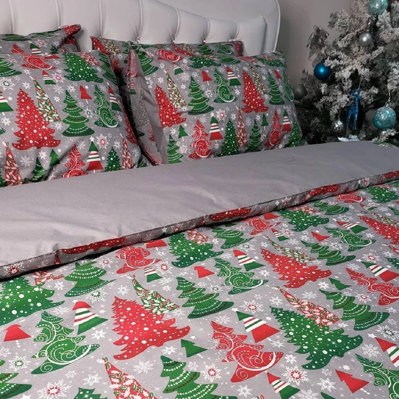 Lenjerie de pat LiLiMax

 CHRISTMAS TREES, 1 Persoană, Ranforce, Gri deschis