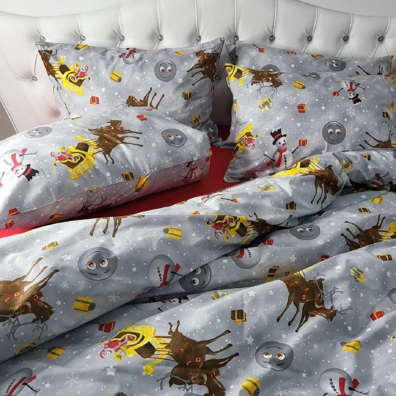 Lenjerie de pat LiLiMax

 NEW YEARS CERBI CU CEARCEAF DE CORP 180X200X30, 2 persoane Euro, Ranforce, Gri deschis