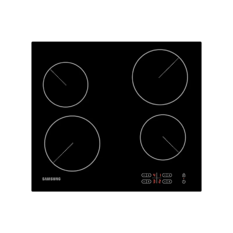 Plita incorporabila cu inductie Samsung NZ64T3506AK/WT, 6000 W, 4 arzatoare, Vitroceramica, Timer, Negru