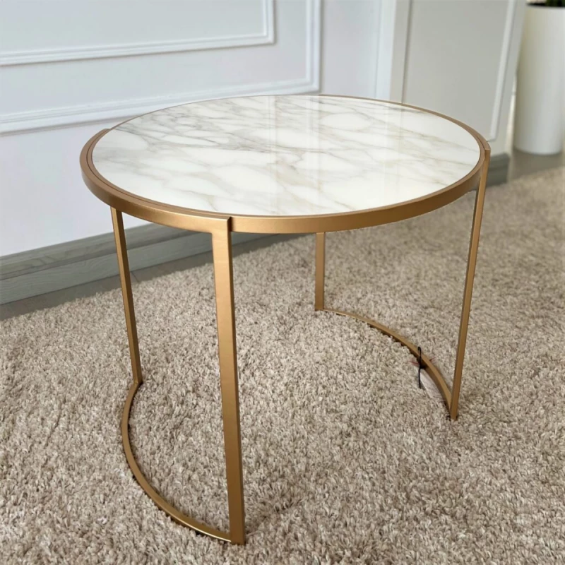 Журнальный кофейный столик DP Amy Big CT-1936D, Белый, Золотой