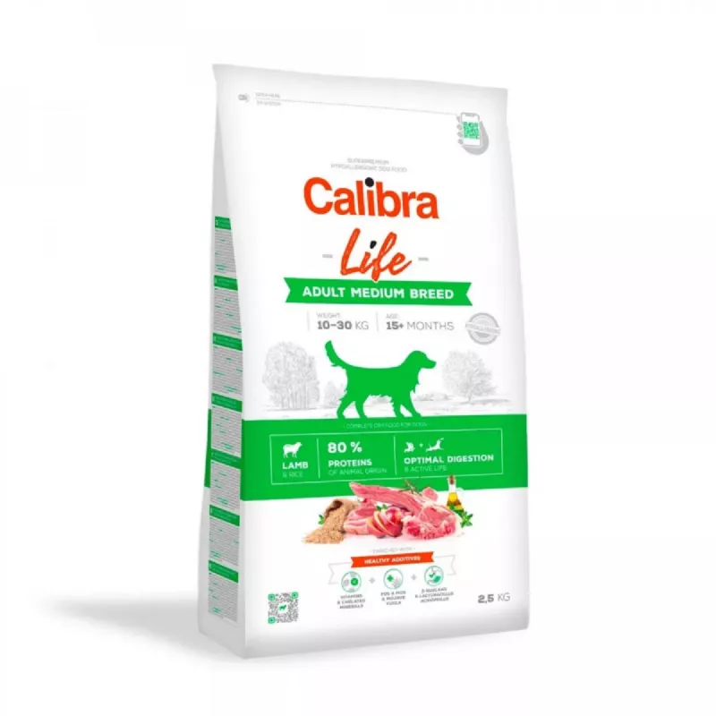 Hrana uscata CALIBRA DOG LIFE ADULT MEDIUM BREED LAMB, 2.5 kg