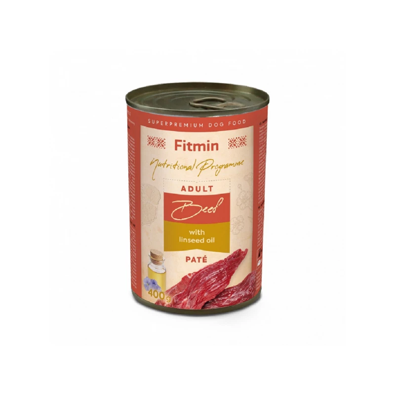 Hrana umeda Fitmin FNP DOG TIN BEEF WITH LINSEED OIL 400G, 0.4 kg, 1 buc