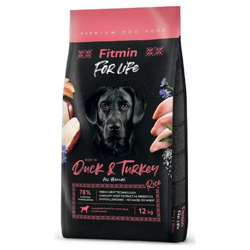 Hrana uscata Fitmin DOG FOR LIFE DUCK & TURKEY, 12 kg