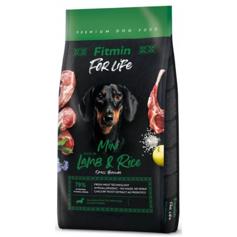 Hrana uscata Fitmin DOG FOR LIFE LAMB & RICE MINI, 12 kg