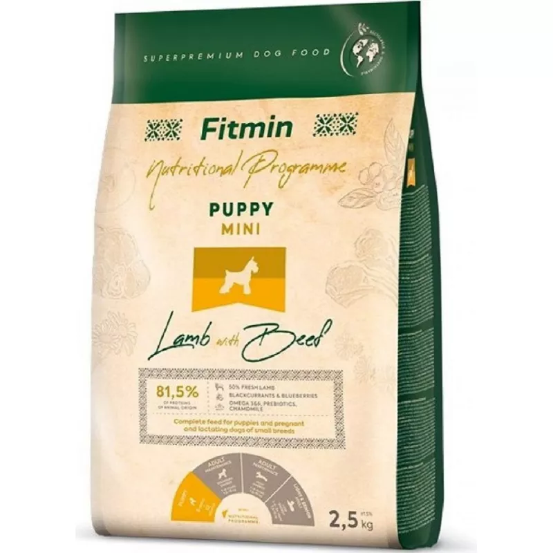 Hrana uscata Fitmin DOG MINI PUPPY LAMB BEEF, 2.5 kg