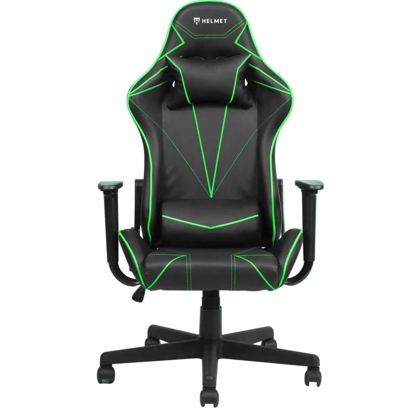 Fotoliu Gaming HELMET CH-502, Verde, Piele PVC, Gazlift, 120 kg, 150-190 cm