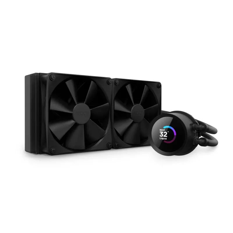 Жидкостное охлаждение AIO NZXT AIO Liquid Cooling Kraken 240, 18-30dB, 78.2CFM, 2x120mm, 500-1800RPM, LCD 1.54", CAM