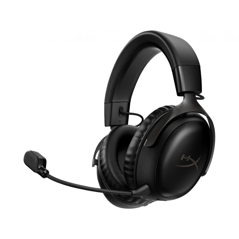Gaming Casti HyperX CLOUD III WIRELESS, BLACK, Frequency response: 10Hz–21kHz, Battery life up to 120h, Driver: Dynamic, 53mm with Neodymium magnets, Ultra-Clear Microphone with LED Mute Indicator, DTS Headphone:X Spatial Audio, USB 2.4GHz Wirel