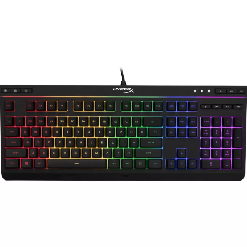 Gaming keyboard HyperX Alloy Core RGB Membrane (US Layout), Black, , Backlight (RGB), Quiet, Responsive keys with anti-ghosting functionality, Spill resistant, Key rollover: 6-key / N-key modes, Durable, solid frame, Convenient USB charge port, USB