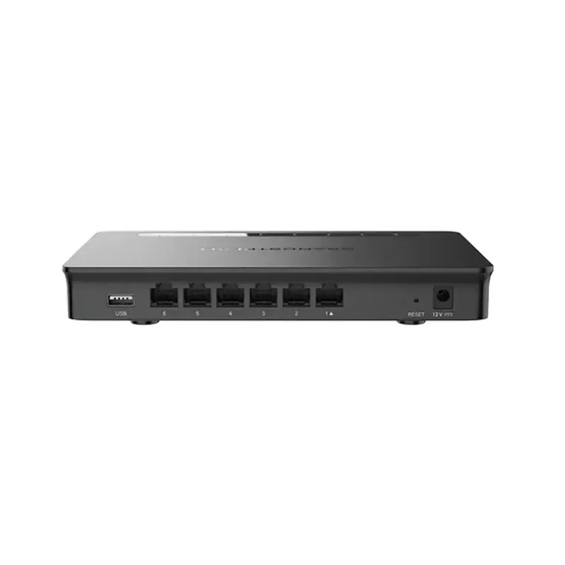 Router Grandstream GWN7001, 6xGbit WAN/LAN, USB, Controller for 100 GWN DevicesStandardul Wi-Fi: IEEE 802.1Q, 802.1p, 802.1x, 802.3, 802.3u, 802.3x, 802.3ab Rețea Ethernet: 6x 10/100/1000Mbps LED Indicator: Da, 10/100/1000Mbps/6 x Lan