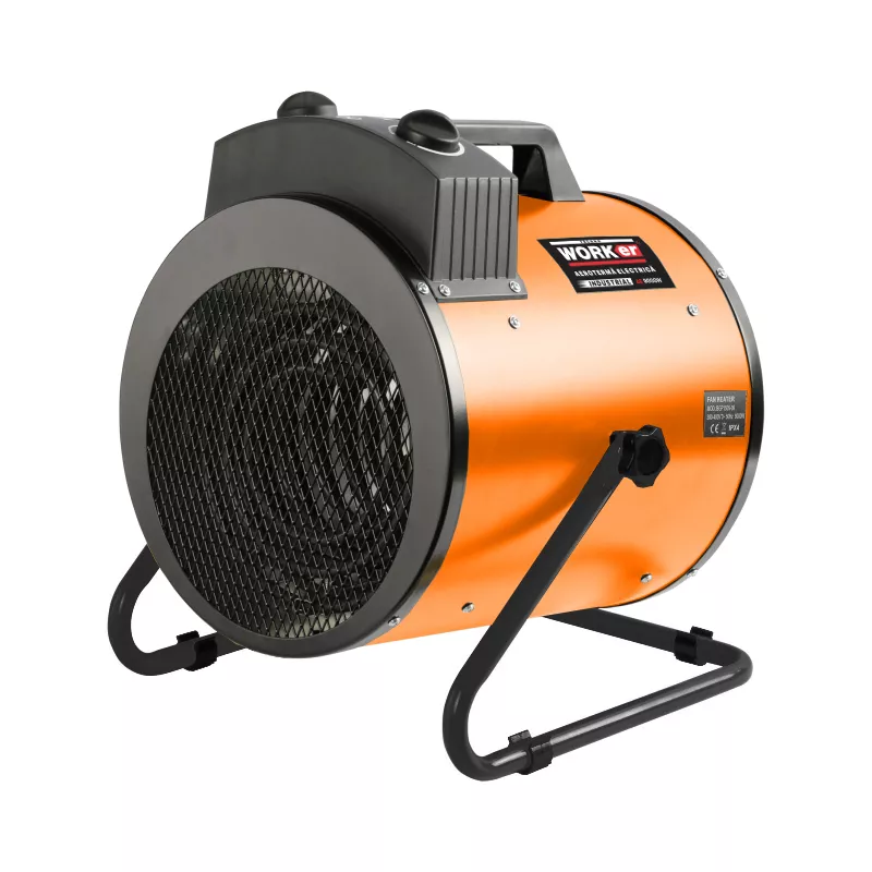 Aeroterma TechnoWorker ELECTRICA AE9000W, 9000 W, 2 trepte, Negru, Oranj