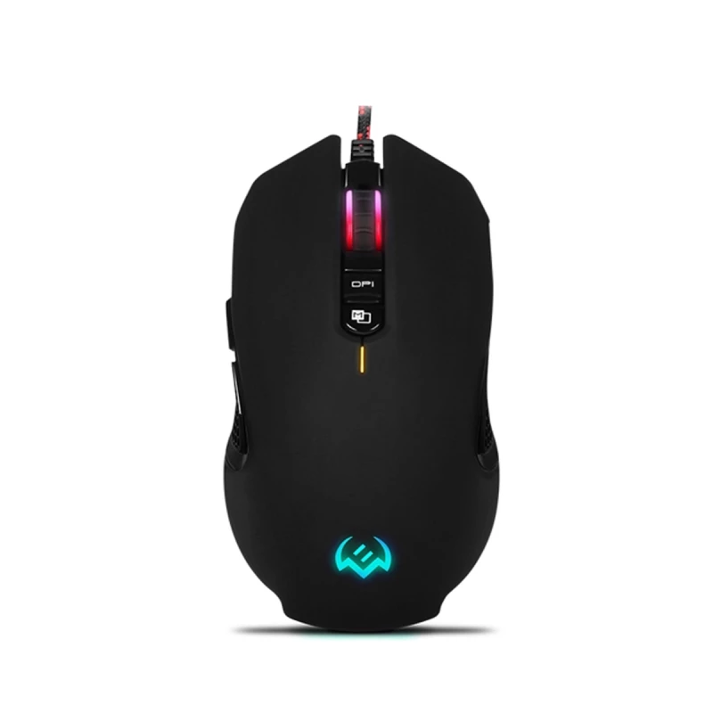 Gaming Mouse SVEN RX-G955 GAMING, OPTICAL MOUSE, 600-4000 dpi, 7+1 buttons (scroll wheel), DPI switching modes, Two navigation buttons (Forward and Back), RGB backlight, Soft Touch coating, USB, Black