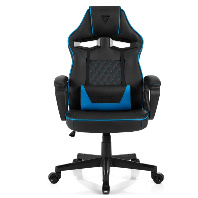 Игровое геймерское кресло Sense7 Knight Fabric Black and Blue, Искусственная кожа, Gazlift, 120 kg, 180 cm