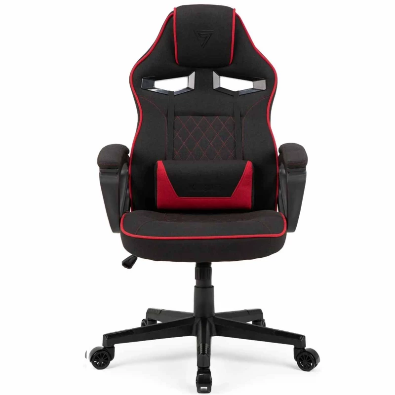Игровое геймерское кресло Sense7 Knight Fabric Black and Red, Искусственная кожа, Gazlift, 120 kg, 180 cm