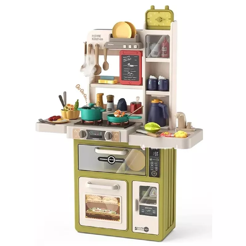 Bucatarie BeiBe Good pentru copii 3+ 63 buc. (889-235), Plastic, Verde, 61x23.9x85