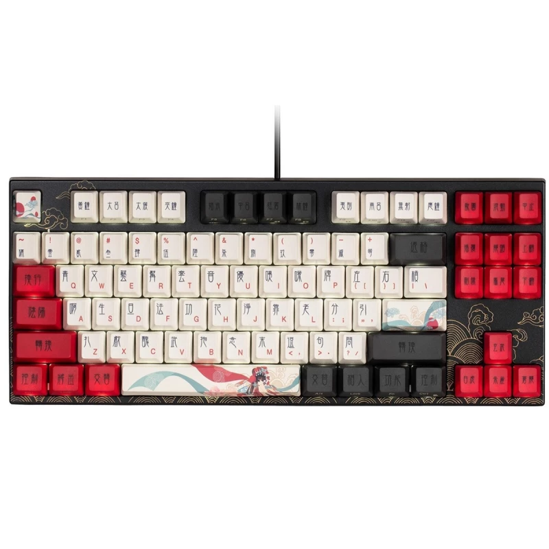 Gaming keyboard Varmilo VEM87 Beijing Opera 87Key, EC V2 Rose, USB-A, EN/UKR, White Led, Black