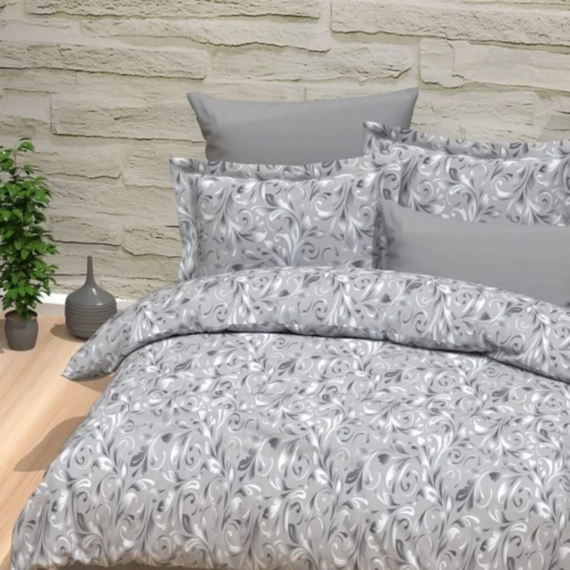 Lenjerie de pat Cottony GABRIELLE GRY / CEZAR NR 52, 2 persoane, Poplin, Gri