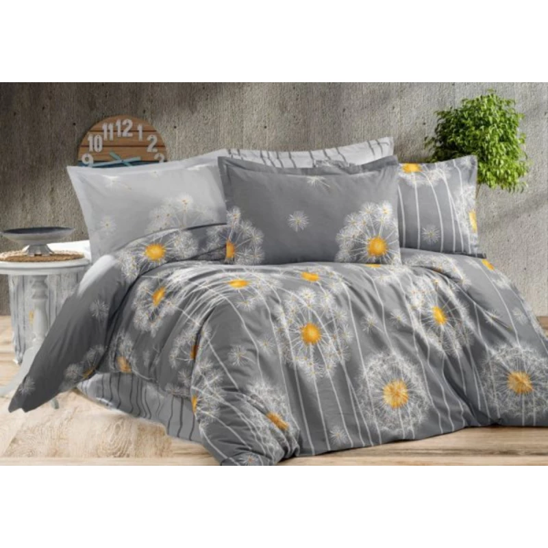 Lenjerie de pat Cottony PUFULET GRY, 1 persoana, Poplin, Gri