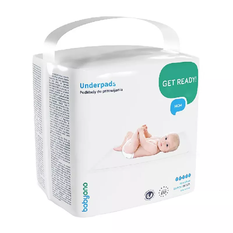 Cearceaf BabyOno 0594 IGIENICE 60*90 СM. (20 BUC) NEW, Alb