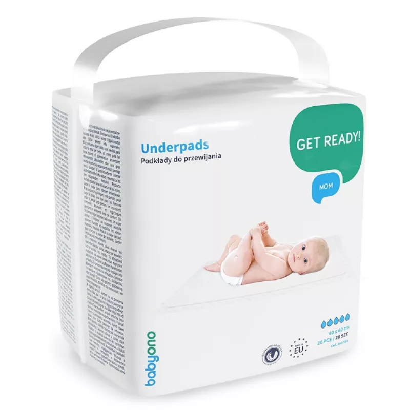 Пелёнка BabyOno 0598 гигиенические 60*40 см. (20 шт.), Белый