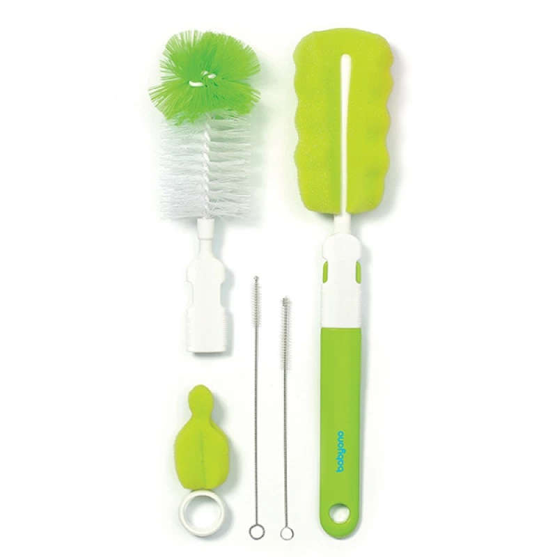 Set perie pentru curatire sticlute BabyOno 0735/02 VERDE DESCHIS