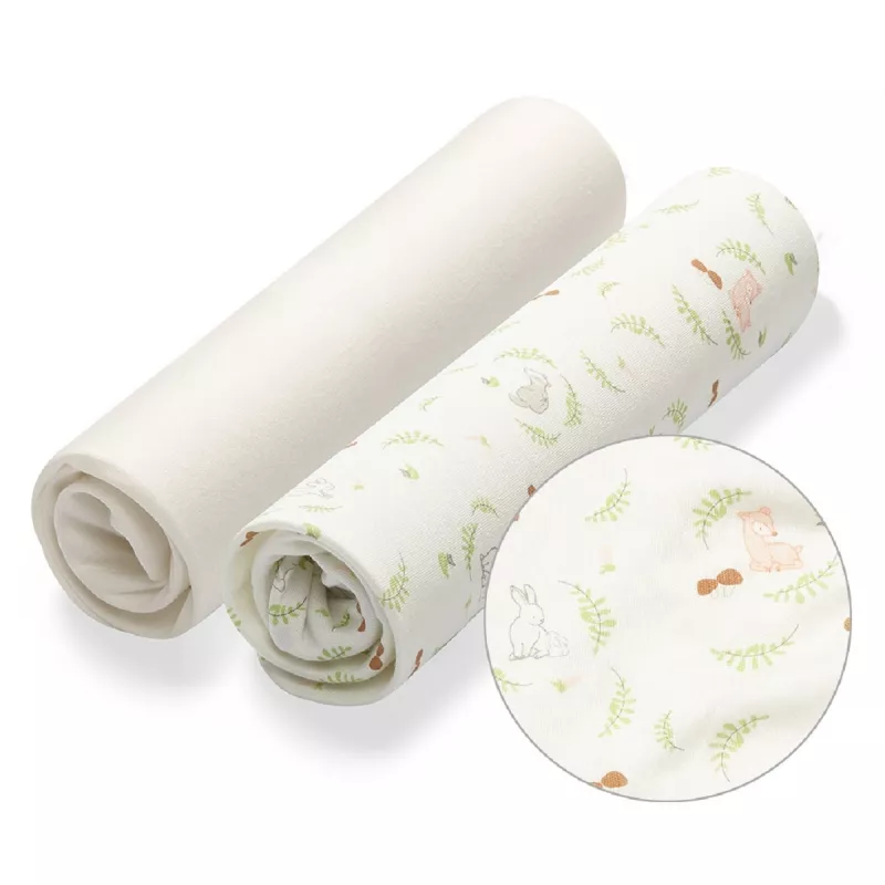 Cearceaf BabyOno 0748/01 DE BAMBUS CU BANDA ELASTICA PENTRU CARUCIO 2 BUC, Bambus, Alb