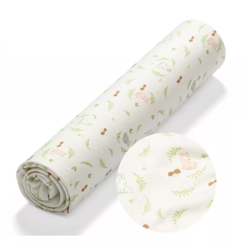 Cearceaf BabyOno 0749/01 CU BANDA ELASTICA PENTRU PATUT, Bambus, Alb