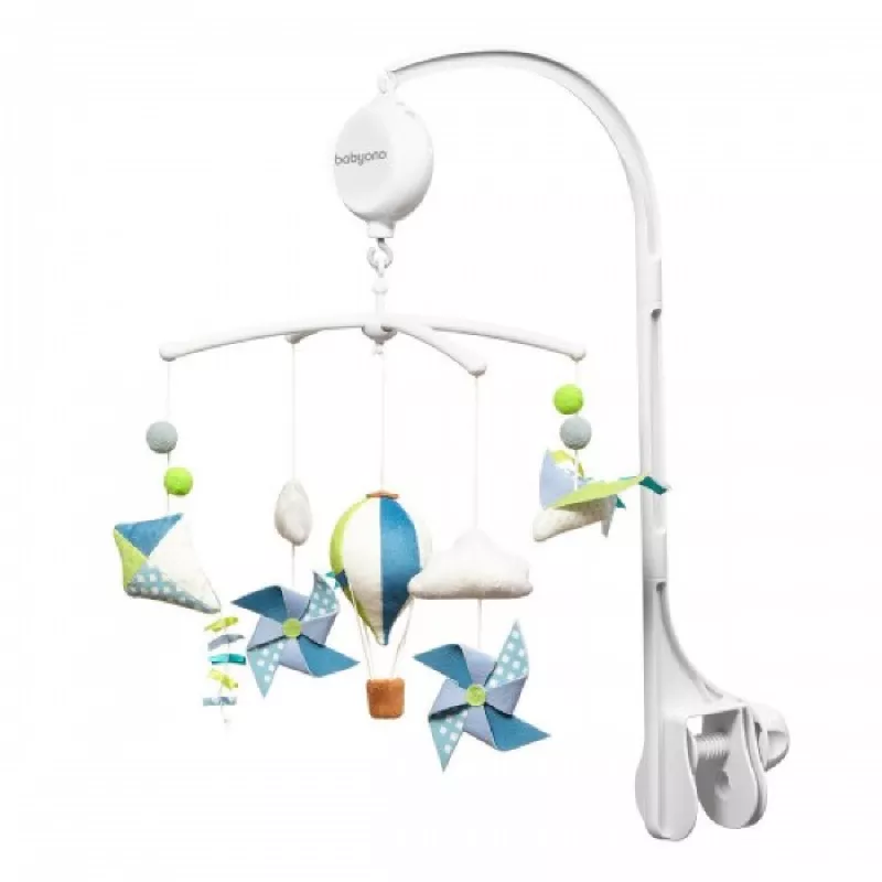 Carusel pentru patut BabyOno 0795 CU BLOC ELECTRONIC MUZICAL BALOANE