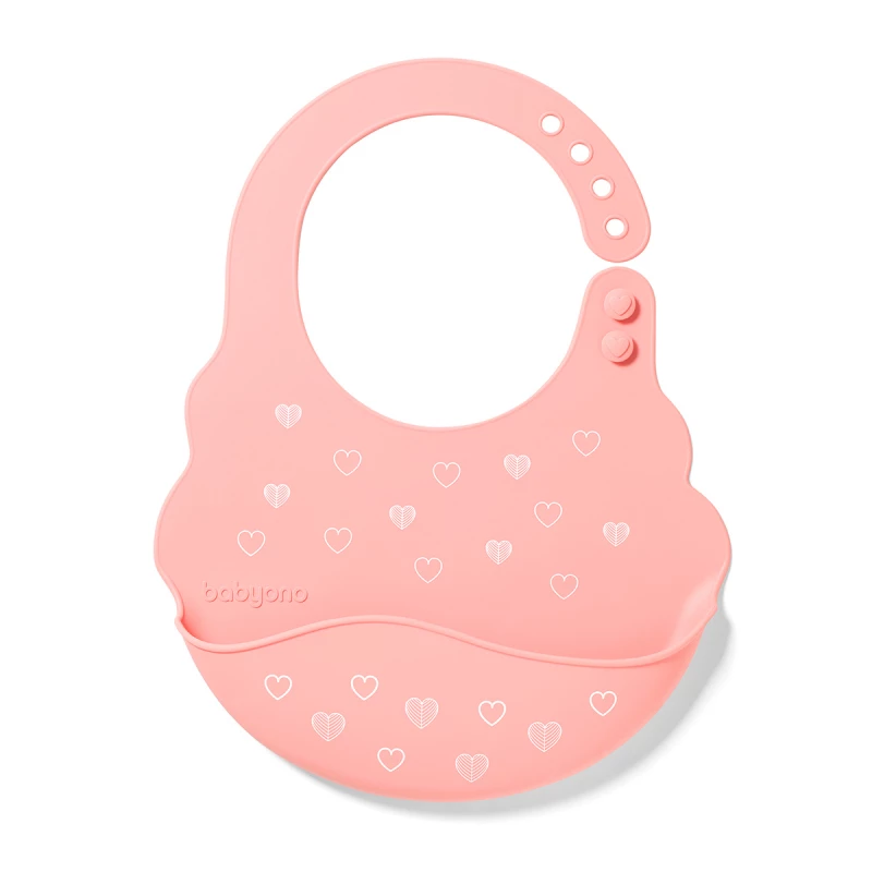 Baveta BabyOno 0829/04 DIN SILICON CU INCUIETOARE REGLABILA ROZ
