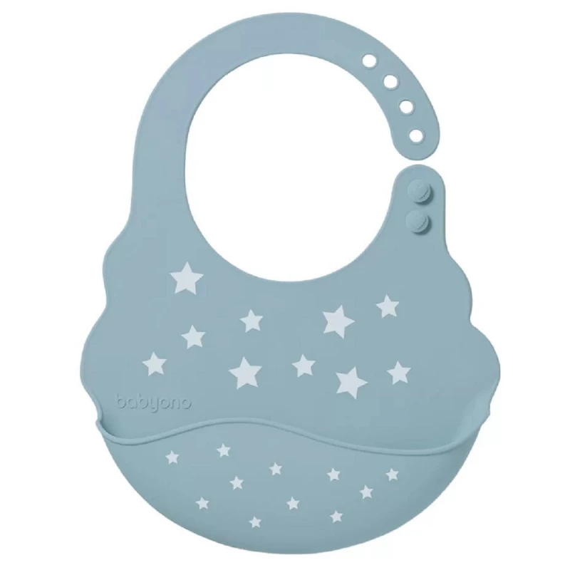 Baveta BabyOno 0829/05 DIN SILICON CU INCUIETOARE REGLABIL ALBASTRU DESCHIS